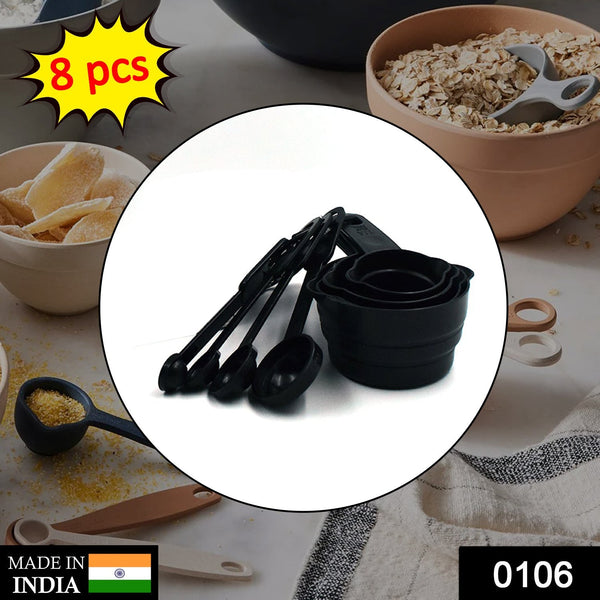 106 Plastic Measuring Cups and Spoons (8 Pcs, Black) P&C New fashion style store