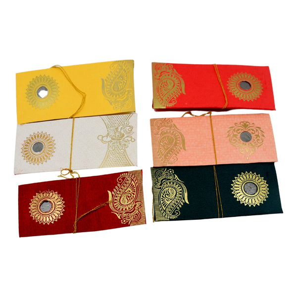 7652 Wedding Gift Envelopes pack of 10 pcs with Coin Money Cash Gift Cover Shagun Birthday Marriage, Baby Shower, Anniversary, Money Envelope Lifafa Envelope Multicolor Premium Envelope (10 Pcs Set)