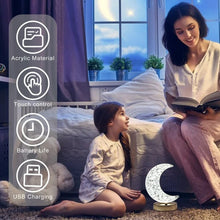 12570 Crystal Table Lamp | Moon Shape Touch Control Lamp with 3 Color | Metal Bedside Lamp for Kids Bedroom Romantic Desktop Nightstand | Stepless Dimming USB Charging Touch Night Light