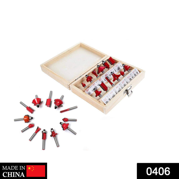 0406 -12 / 15pcs Milling Cutter Router Bit Set