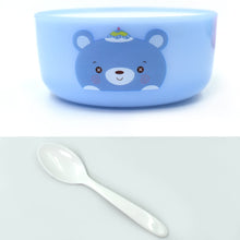 4816 Plastic Animal Cartoon Colorful Bowl set,  4 Pieces Bowl with 4 Spoons for Kids (Assorted Color) DeoDap