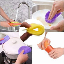 6078 Silicone Dish Scrubber Sponge Mildew Free, Non Stick (Mix Color) DeoDap