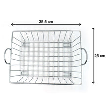 2743 SS Square Basket Stand used for holding fruits as a decorative and using purposes in all kinds of official and household places etc. DeoDap