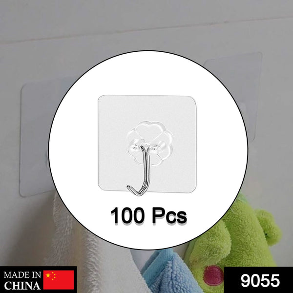 9055 100PC MULTIPURPOSE STRONG SMALL STAINLESS STEEL ADHESIVE WALL HOOKS DeoDap