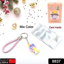 8837 Cute Keychain With Card Gift - Keychain Accessories Key Chain Backpack Charms Car Keys Keychain for Kids Girls, Unicorn Toy and Charm Key- Chain for Bag  / Door Key- Ring / car Key- Ring / Party Favor (Mix Color & Design 1 Pc )